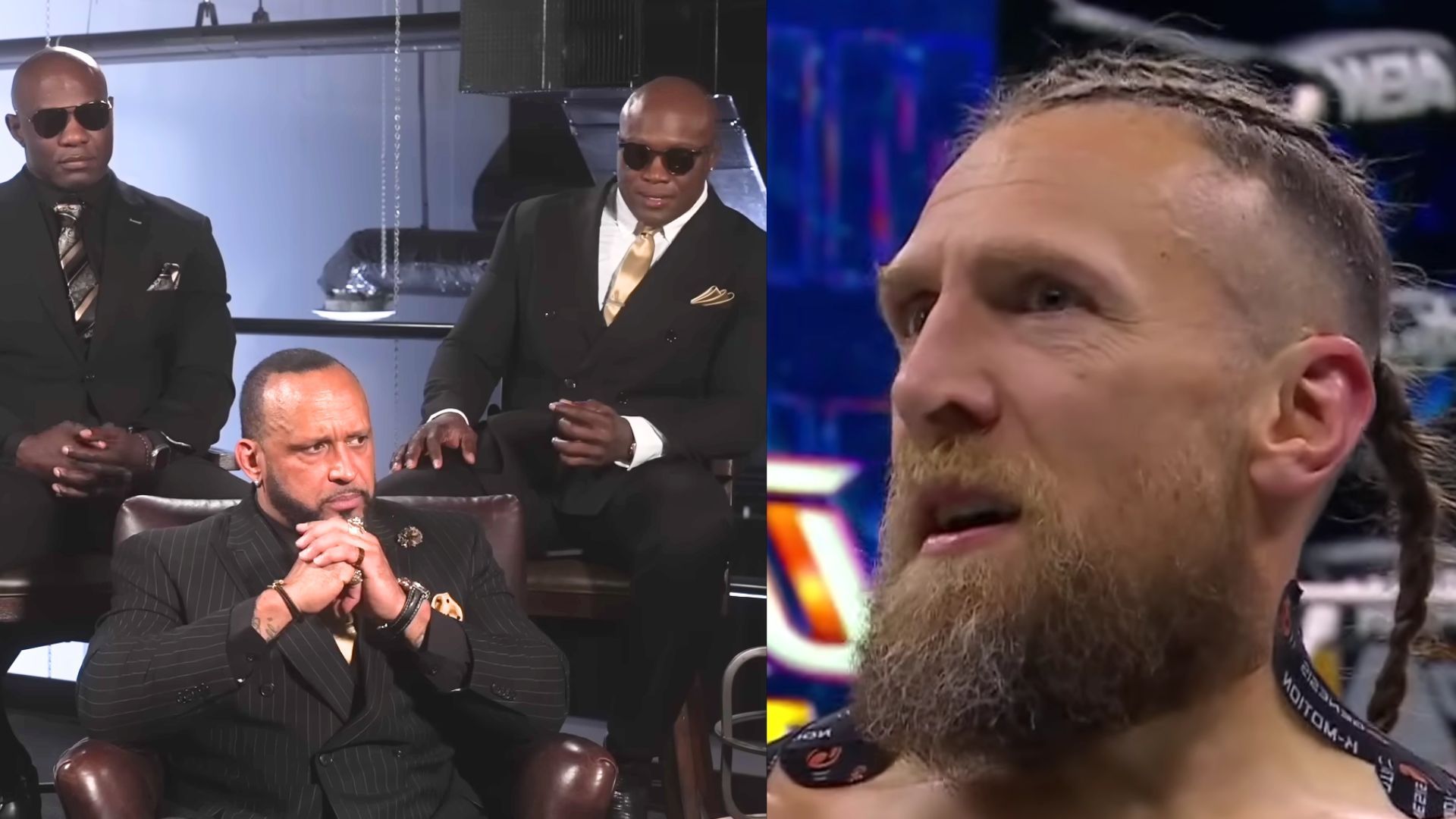 The Hurt Syndicate (L) and Bryan Danielson (R) (Image via AEW YT) 