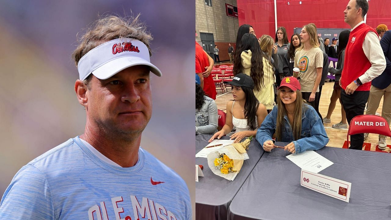 PHOTO: $14M worth Lane Kiffin beams with pride as daughter Presley Kiffin shares smiles with USC teammates