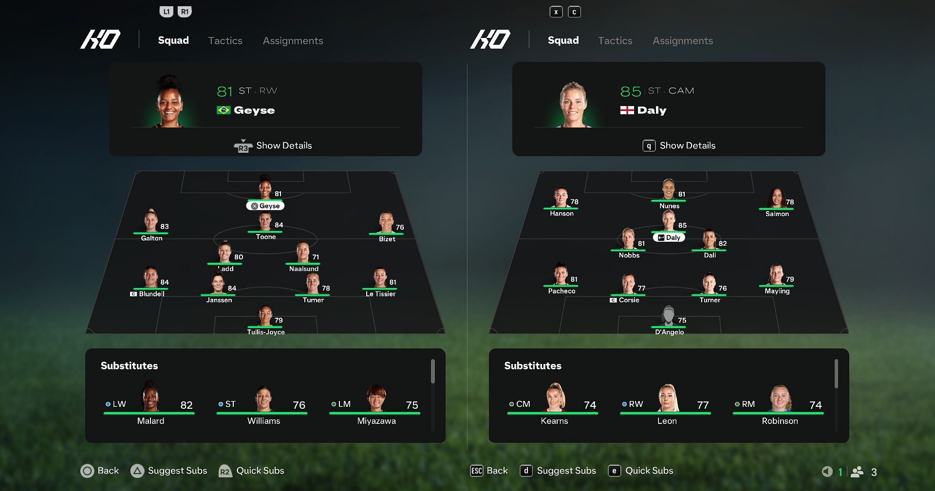 Man United vs Aston Villa: Lineup (Image via EA)