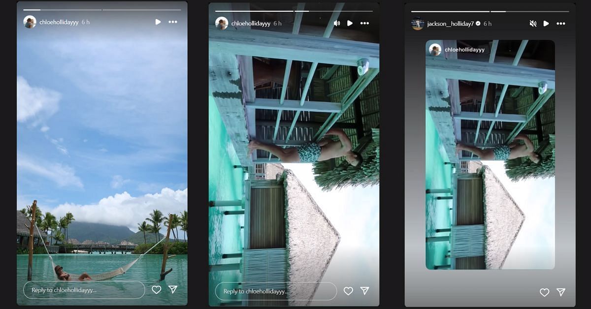 Chloe Holliday and Jackson Holliday's Instagram story