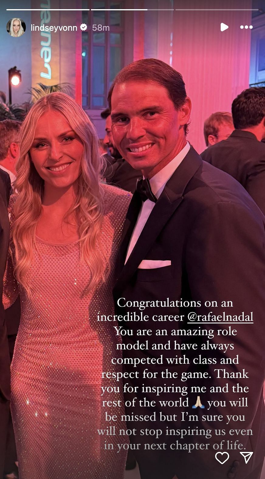 Lindsey Vonn and Rafael Nadal | Instagram@LindseyVonn