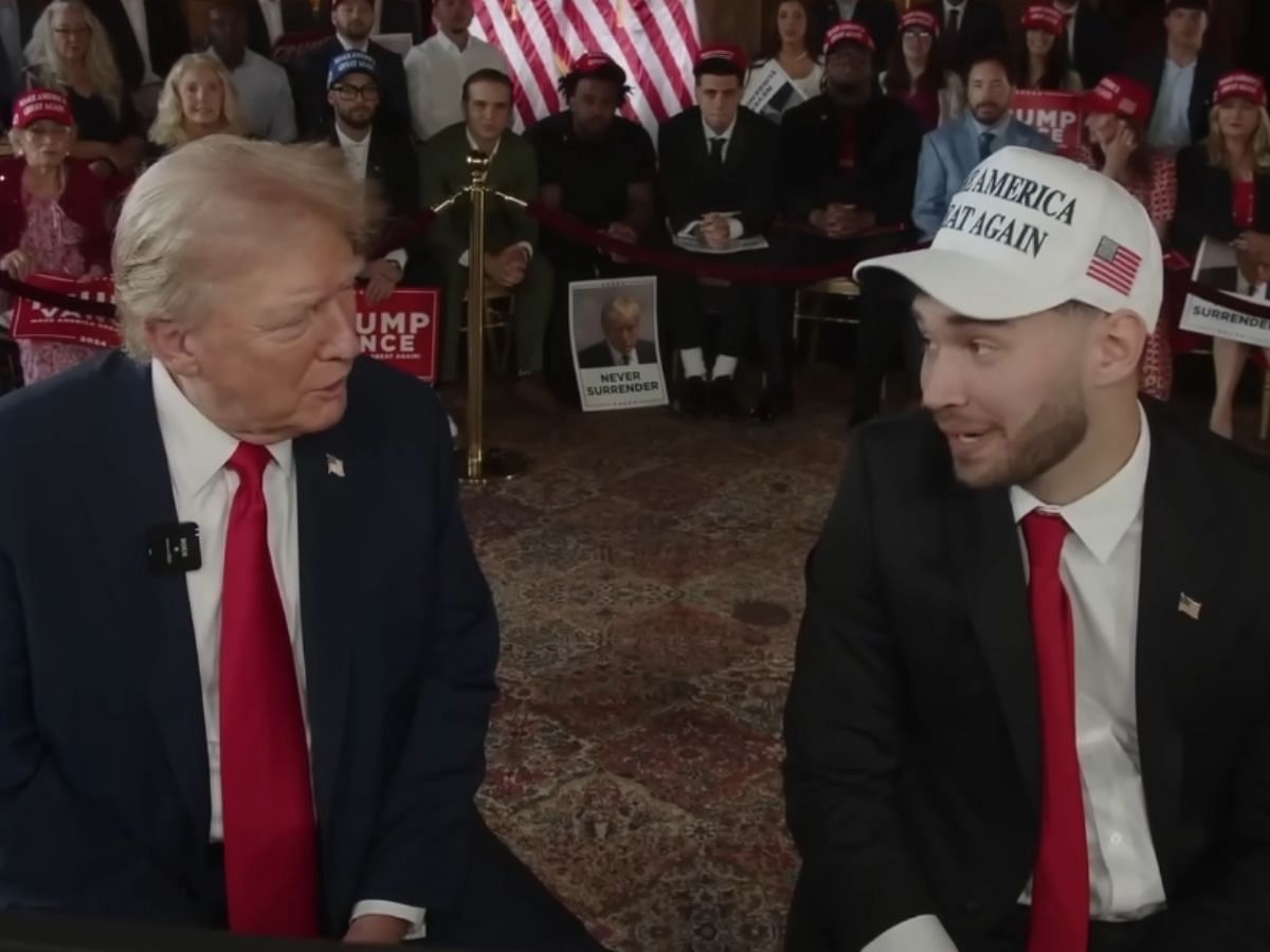 Adin Ross&#039; viral stream with Donald Trump (Image via YouTube/Adin Live)