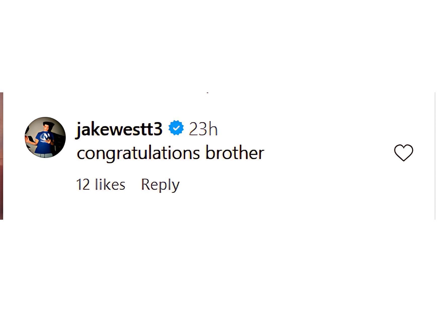 Jake West congratulating Meleek Thomas (Image screenshot via IG/@tiptonedits)