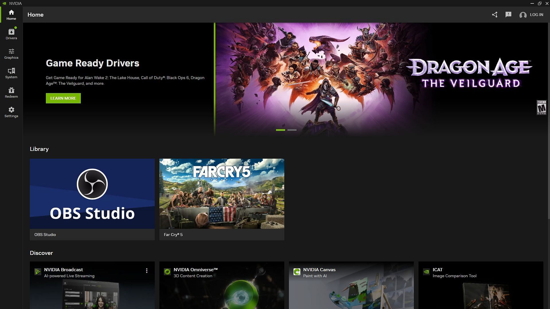 Nvidia App boasts a fully revamped user-focused UI (Image via Nvidia)