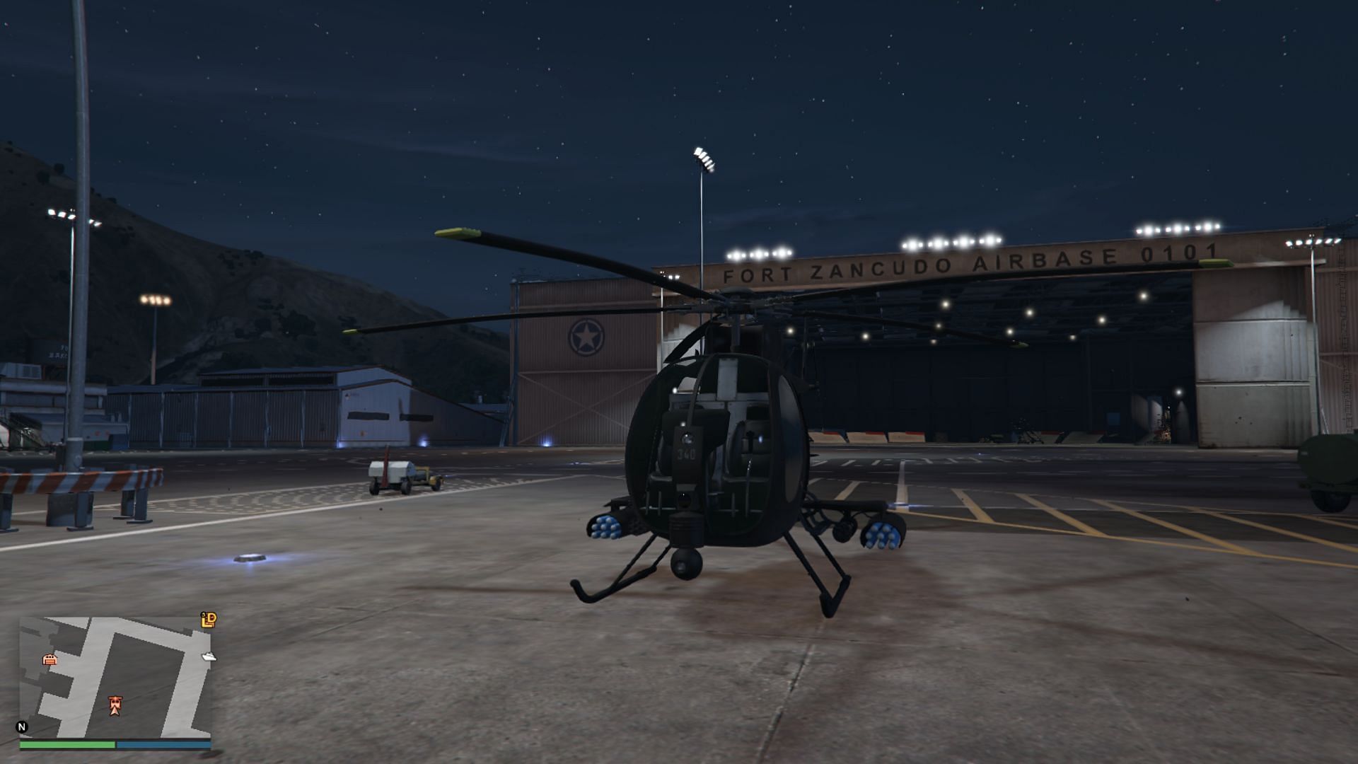 A screenshot of the Nagasaki Buzzard Attack Chopper for GTA Online aircraft guide readers (Image via Rockstar Games)