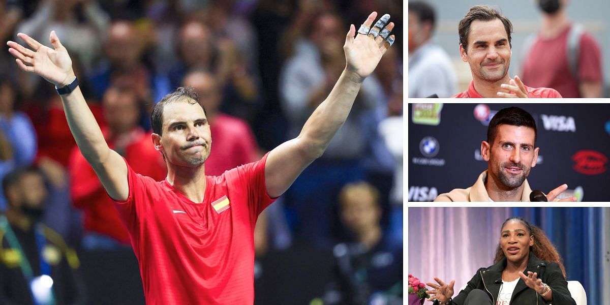 Roger Federer, Novak Djokovic, Serena Williams honor Rafael Nadal during his Davis Cup farewell [Image Source: Getty Images]