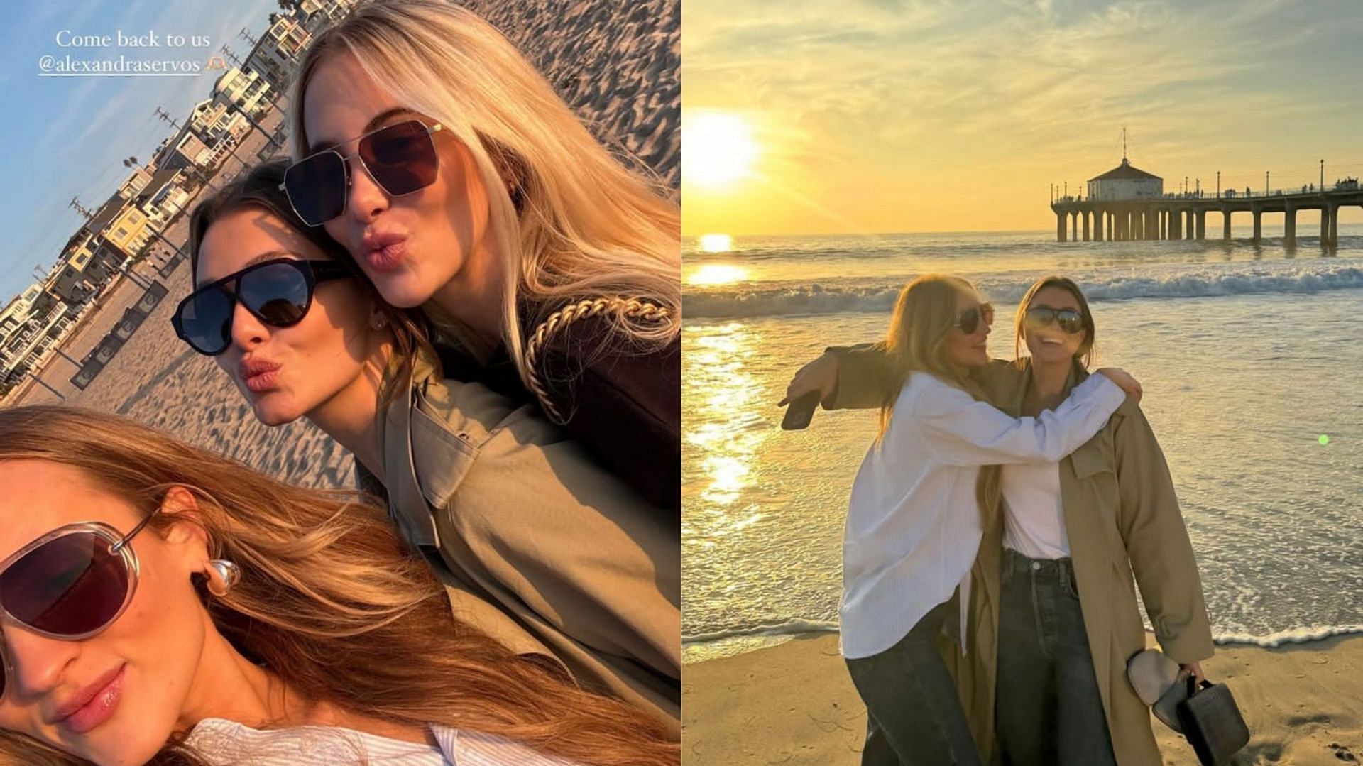 Lauren Kyle &amp; Celeste Desjardins spend gala golden hour time at LA beach with Alexandra Servos