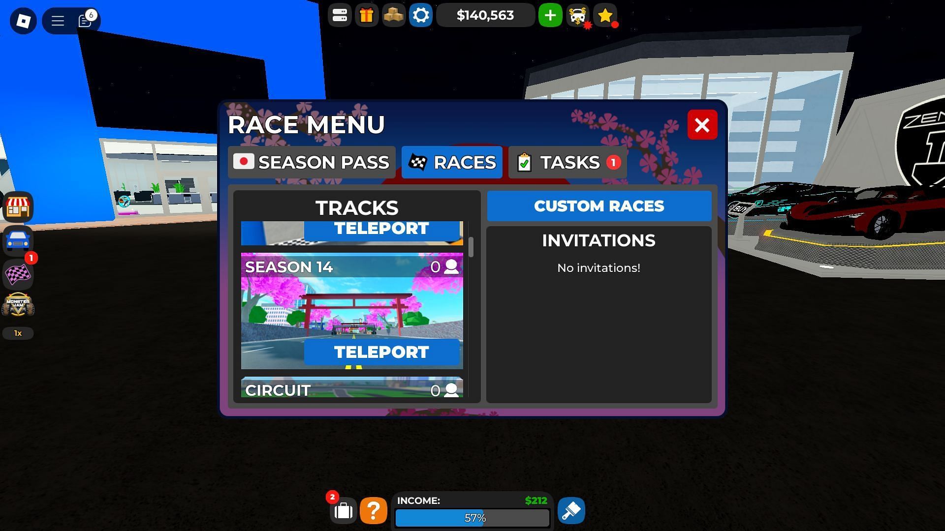 Complete races to earn rewards from the Season Pass (Image via Roblox)