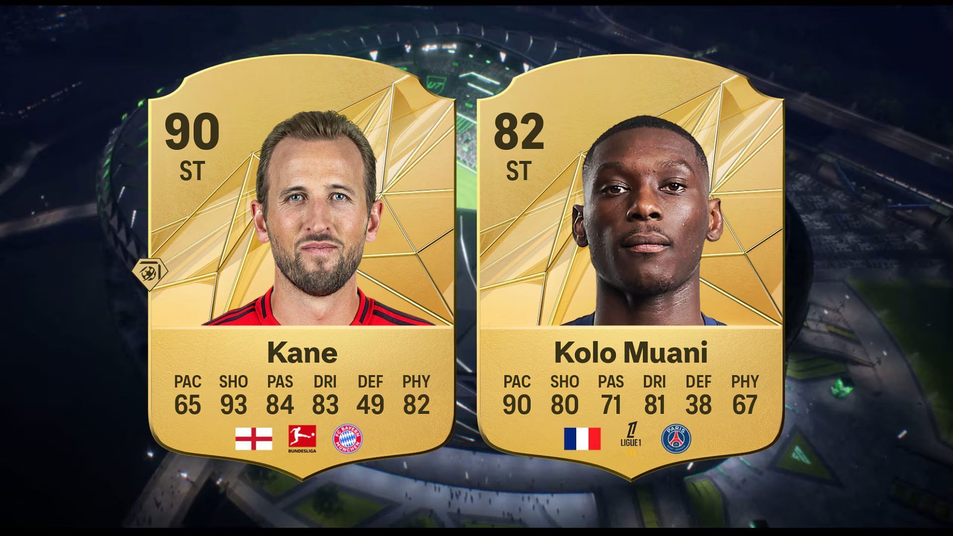 Bayern Munich vs PSG: Striker cards (Images via EA Sports)