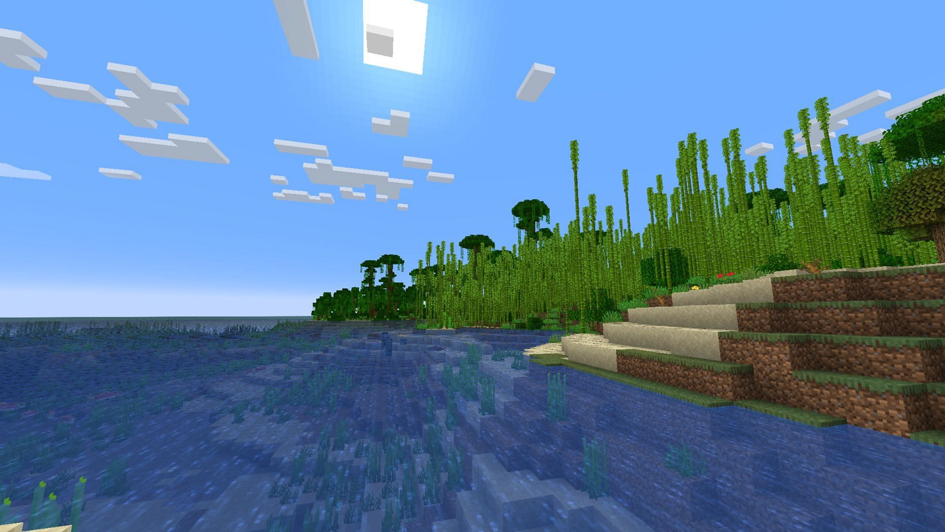 The mix of both biomes gives you a near-endless supply of resources (Image via Mojang Studios)