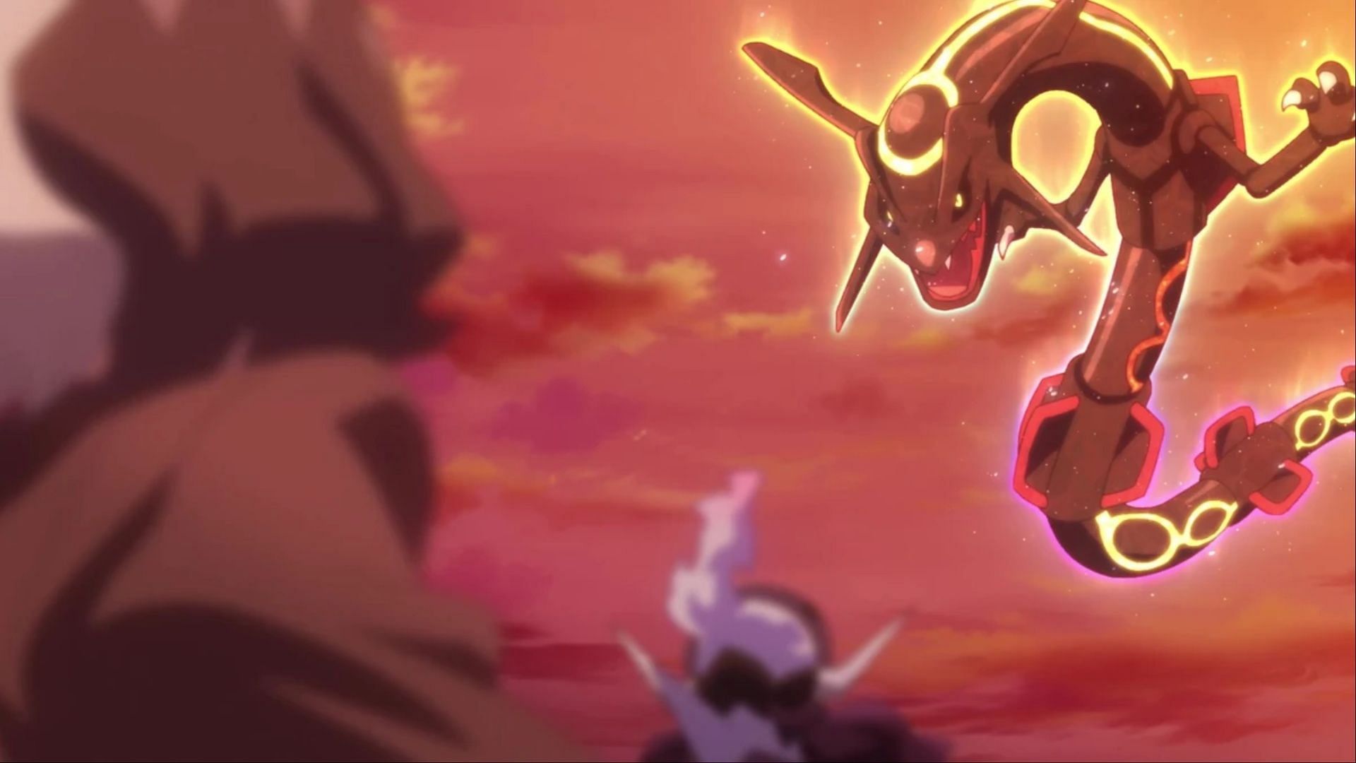 Shiny Rayquaza in the anime (Image via TPC)