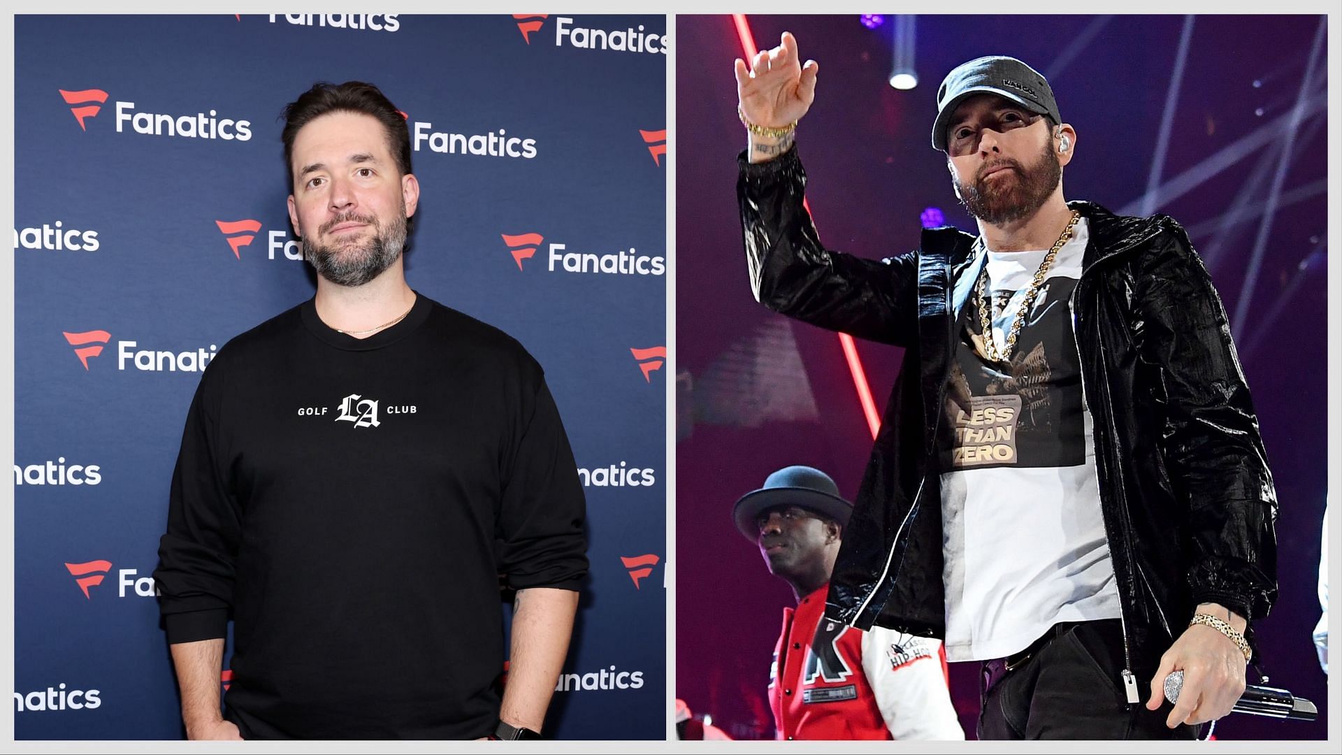 Alexis Ohanian (L), Eminem (R), Sources: Getty