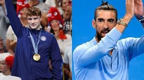 Bobby Finke asks for approval from Michael Phelps while trying swimming great's iconic warm-up