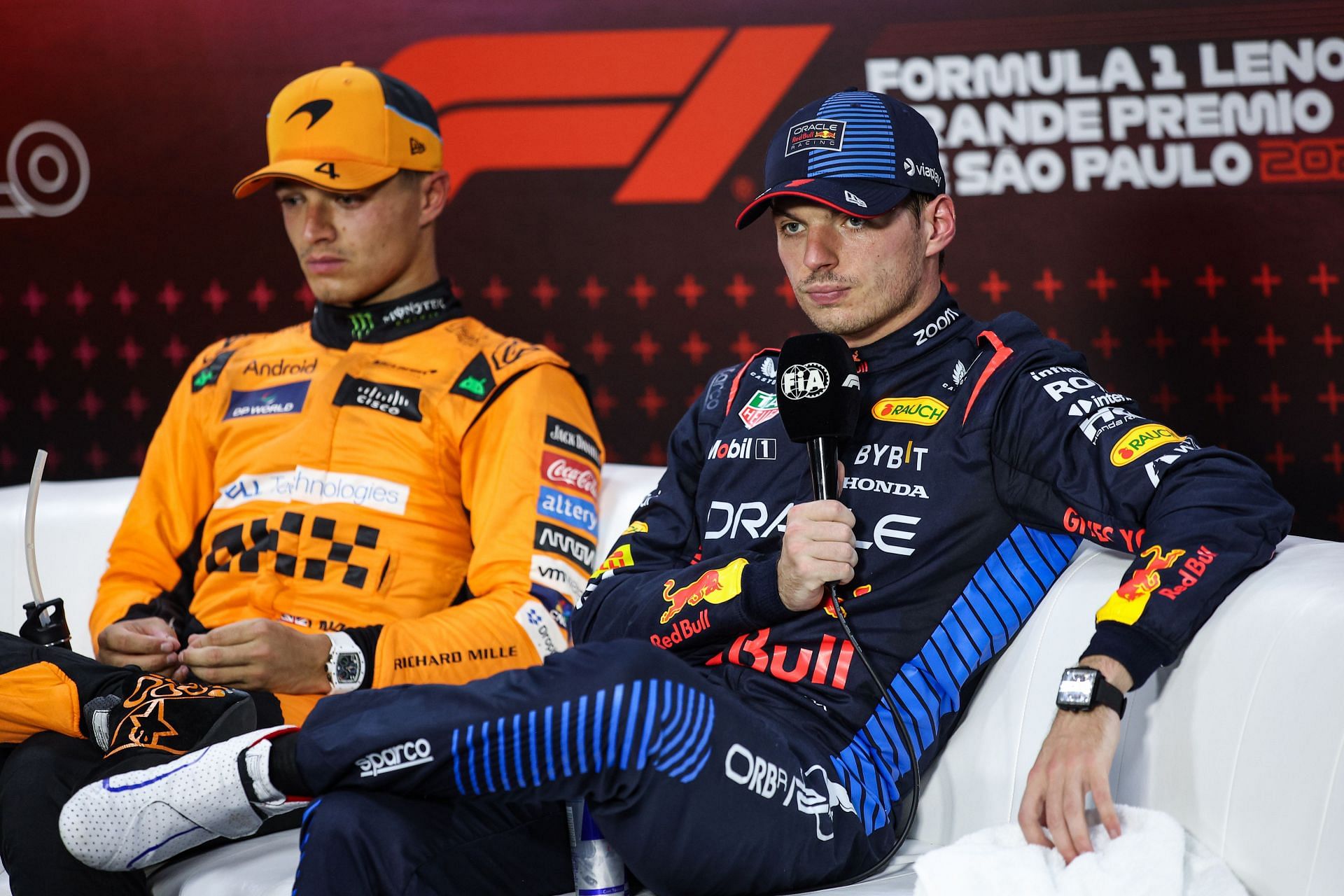 Max Verstappen of Red Bull Racing and Lando Norris of McLaren F1 Team - Source: Getty Images