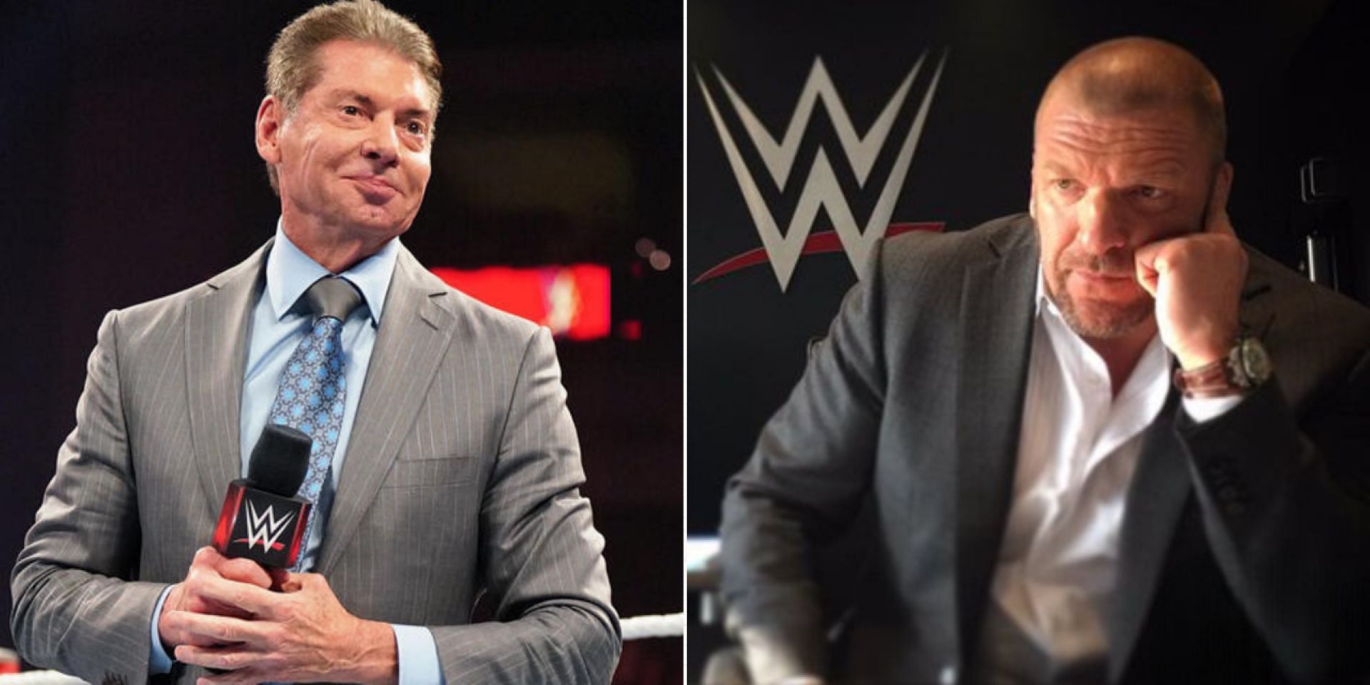 Vince McMahon and his stepson Triple H (Images via WWE.com)