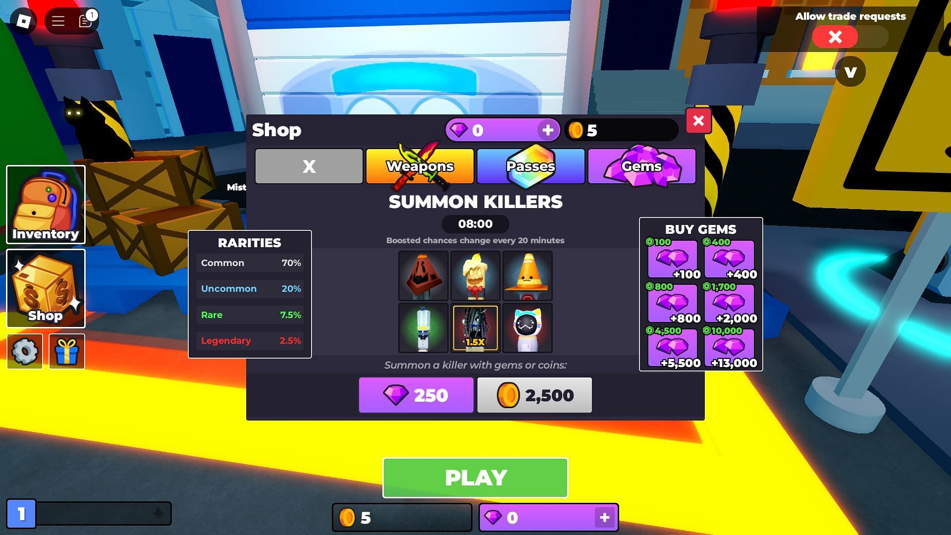 In-game shop (Image via Roblox)