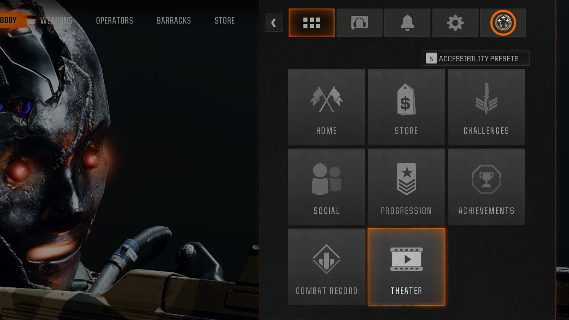 Theater Mode option (Image via Activision)