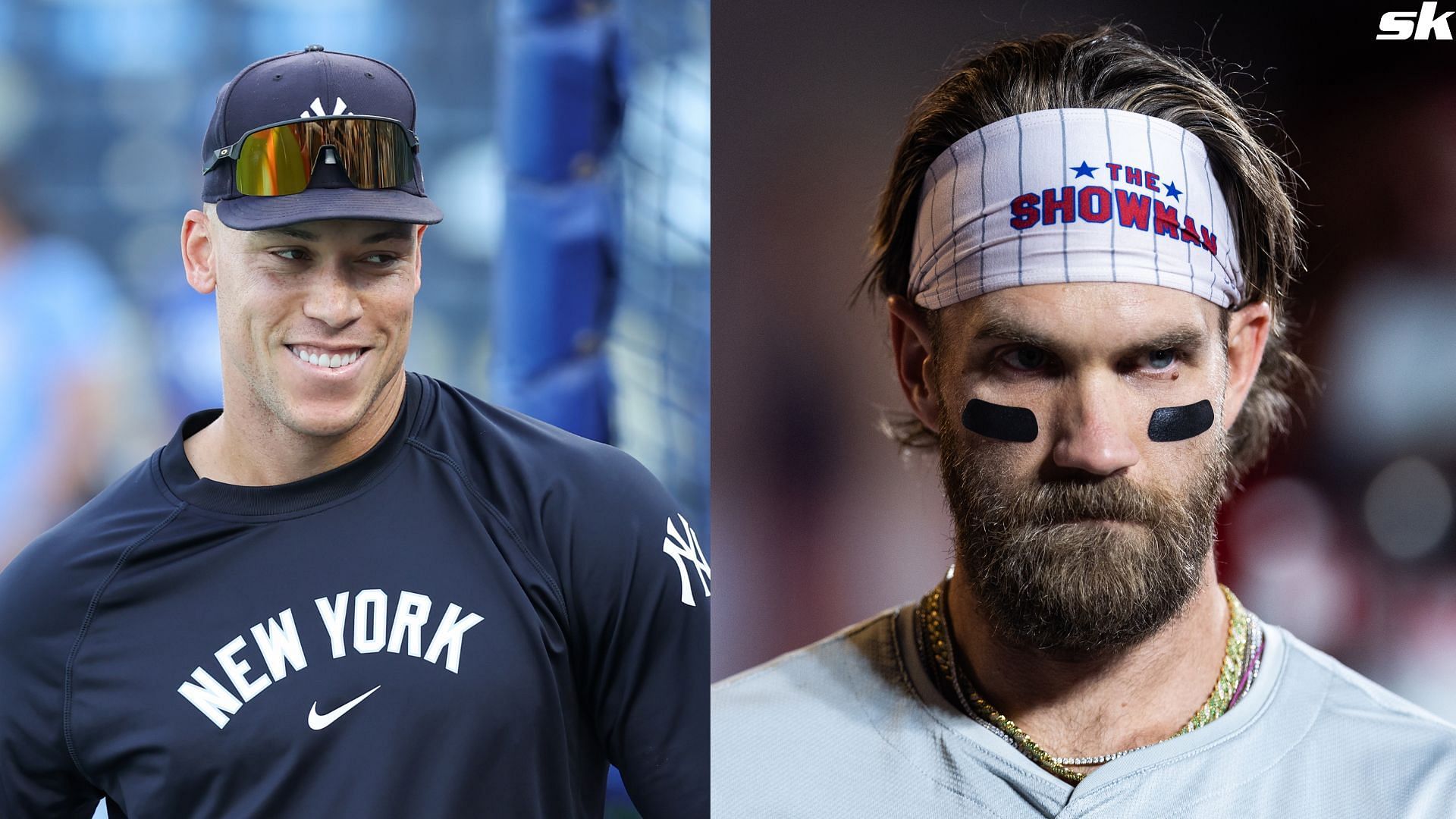 New York Yankees outfielder Aaron Judge smiles during batting practice before game 4 of the ALDS against the Kansas City Royals at Kauffman Stadium (Source: Getty)