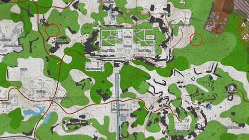 Location of the UAV drones on Shoreline (Image via Battlestate Games II Map Genie)