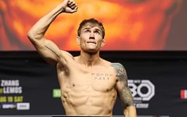 Referee's immediate reaction to Cody Gibson making history with newly changed 12-6 elbow rule at UFC Edmonton