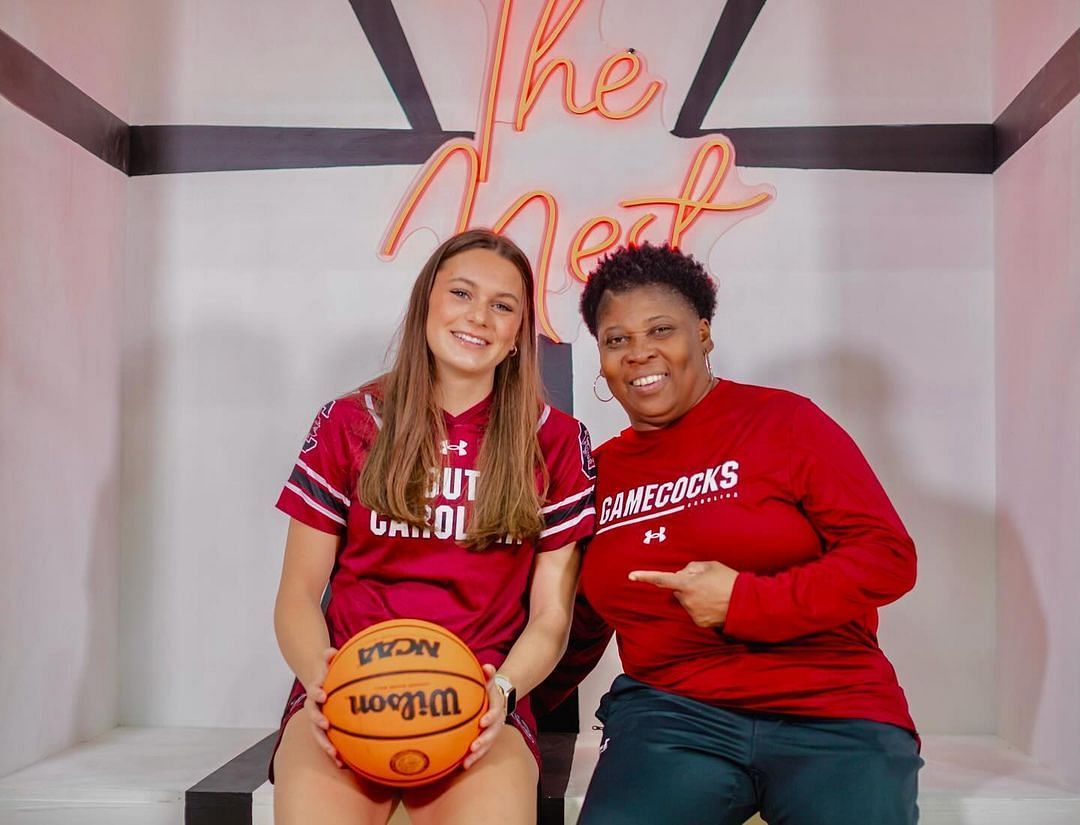 5-star prospect Kate Harpring shares snaps from her visit to Dawn Staley&#039;s South Carolina Gamecocks (Image: IG kate_harpring26)