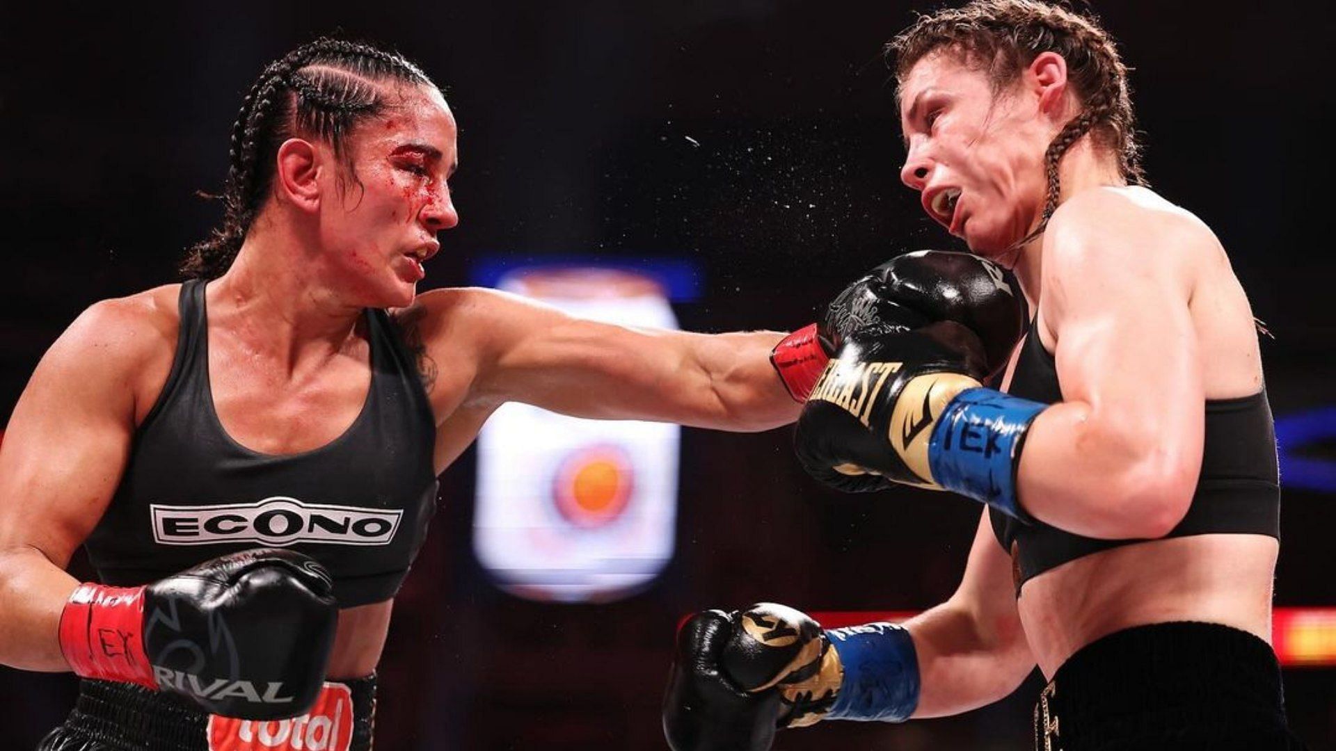 An image from Katie Taylor and Amando Serrano&#039;s fight (Image via Instagram/@Netflix)