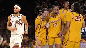 WATCH: Devin Booker surprises JuJu Watkins and Trojans squad with Nike Book 1s