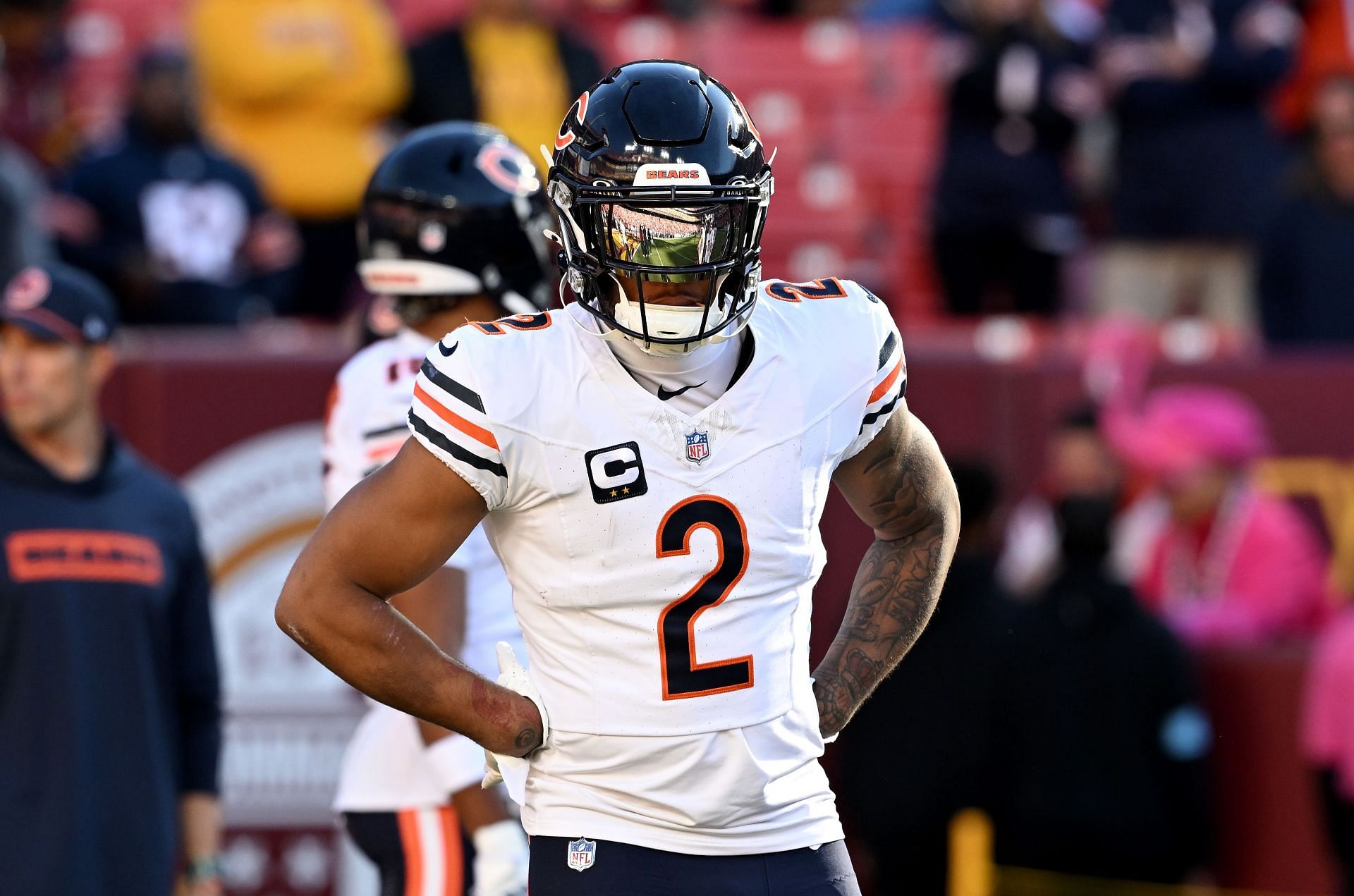 DJ Moore of Chicago Bears during an NFL game (Credits: Getty)