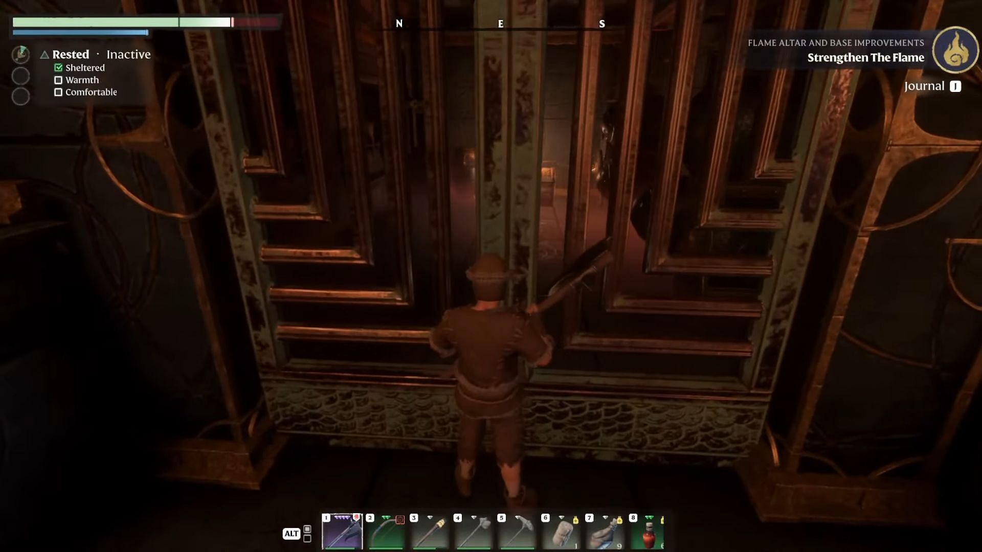 The treasure chest is located behind a locked metal door (Image via Keen Games | YouTube/@ContentMiner)