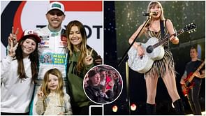 $65M Denny Hamlin spends time with fiancée Jordan Fish and kids, flying private to Taylor Swift concert