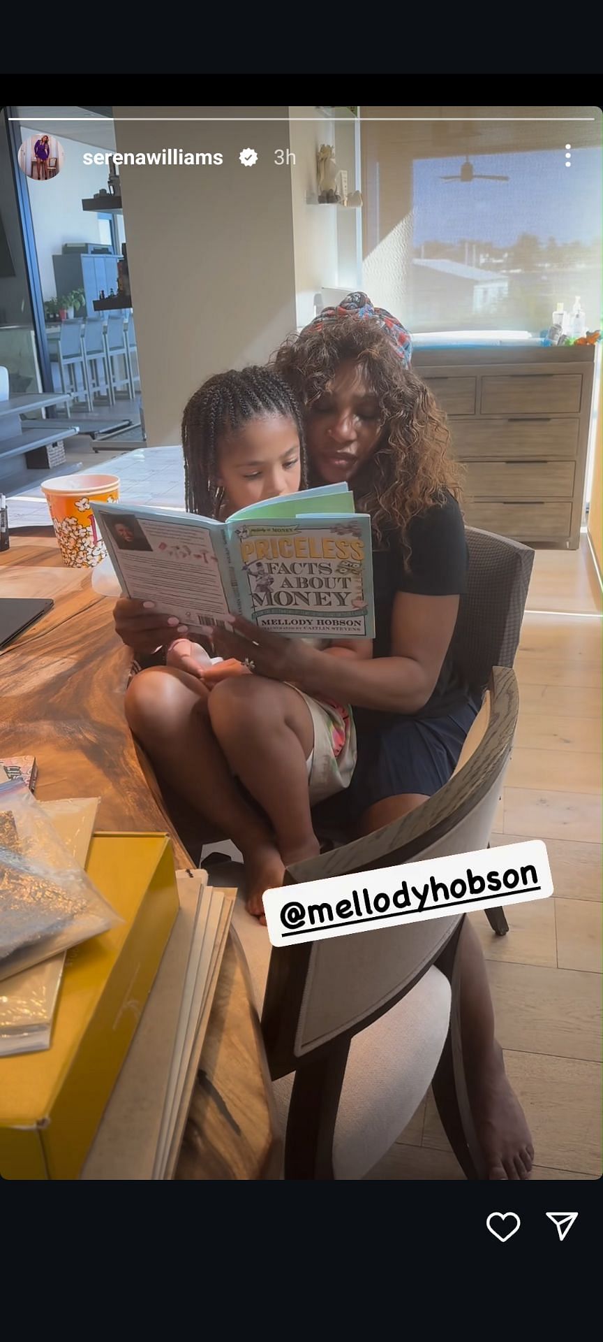 Serena Williams&#039; Instagram story; ( Source - Instagram @serenawilliams)