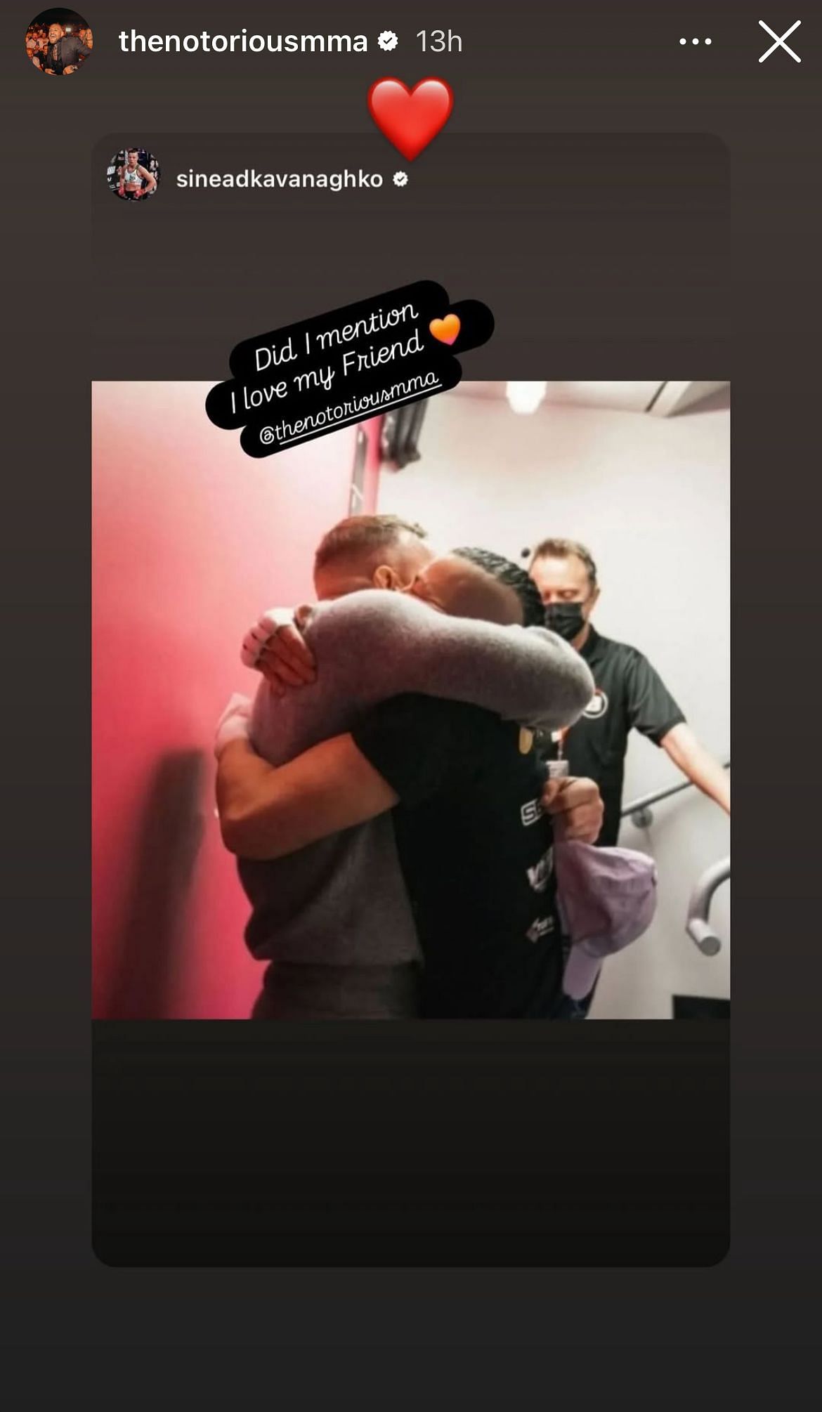 A screenshot of Conor McGregor&#039;s Instagram story