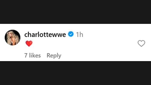 Charlotte Flair's comment (Image Credits: Vero Rodriguez's Instagram)