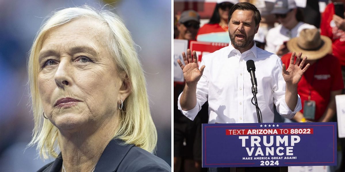 Martina Navratilova reacts to comments made by JD Vance - Image Source: Getty 