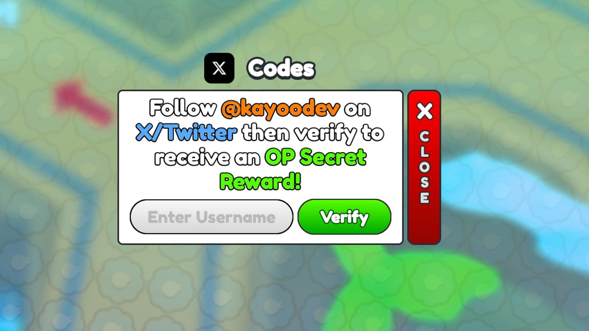 Redeem codes in Cross Road Simulator (Image via Roblox)