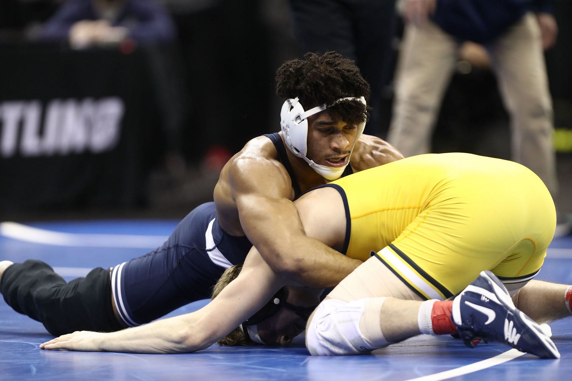 Carter Starocci during the Division I Men&#039;s Wrestling Championship 2024 (Photo via Getty)