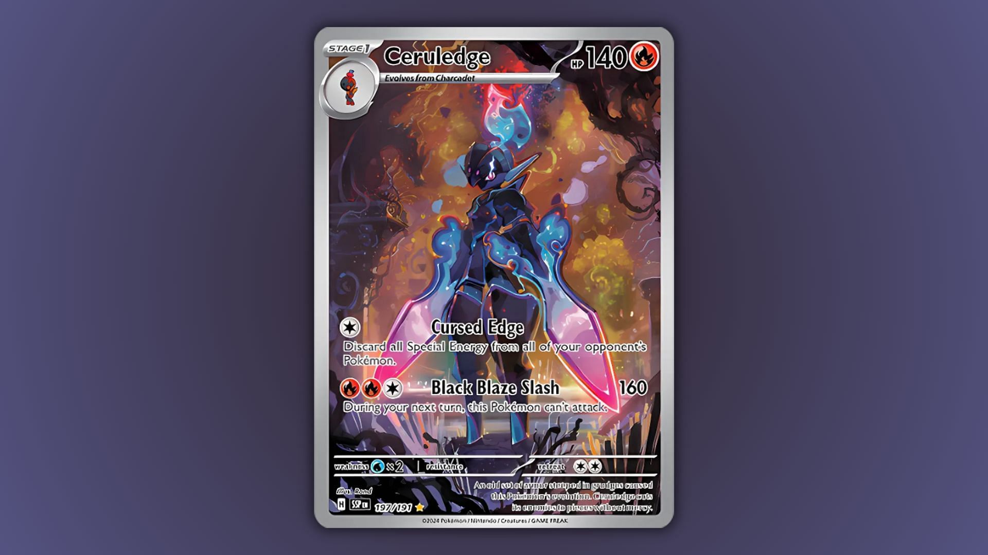 Ceruledge's card in the Surging Sparks expansion (Image via The Pokemon Company)