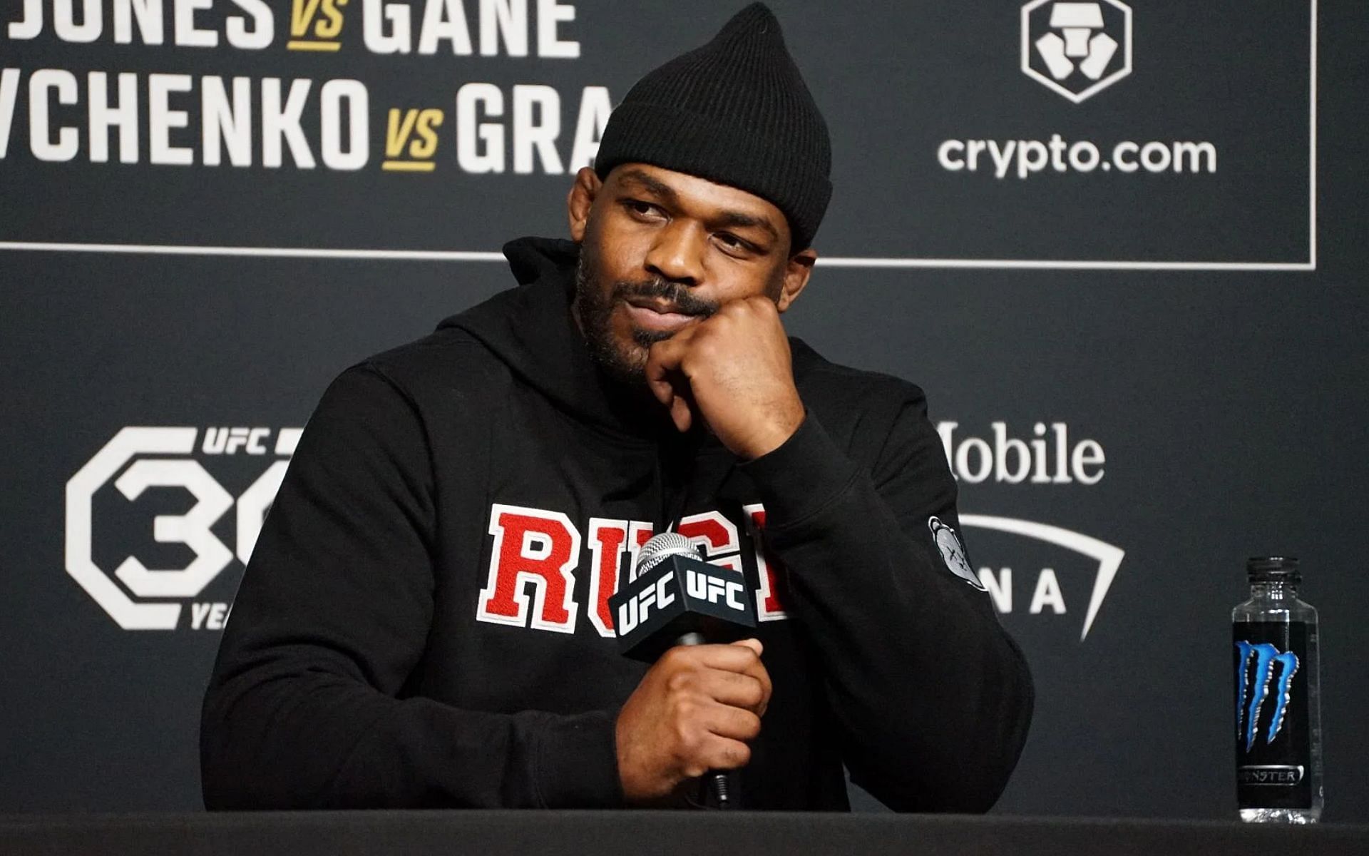 Jon Jones (pictured) fires back at fan claiming 