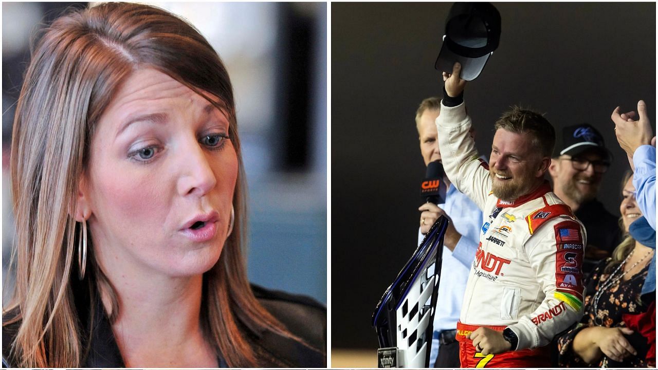 JR Motorsports CEO Kelley Earnhardt (L) reveals her take on Justin Allgaier