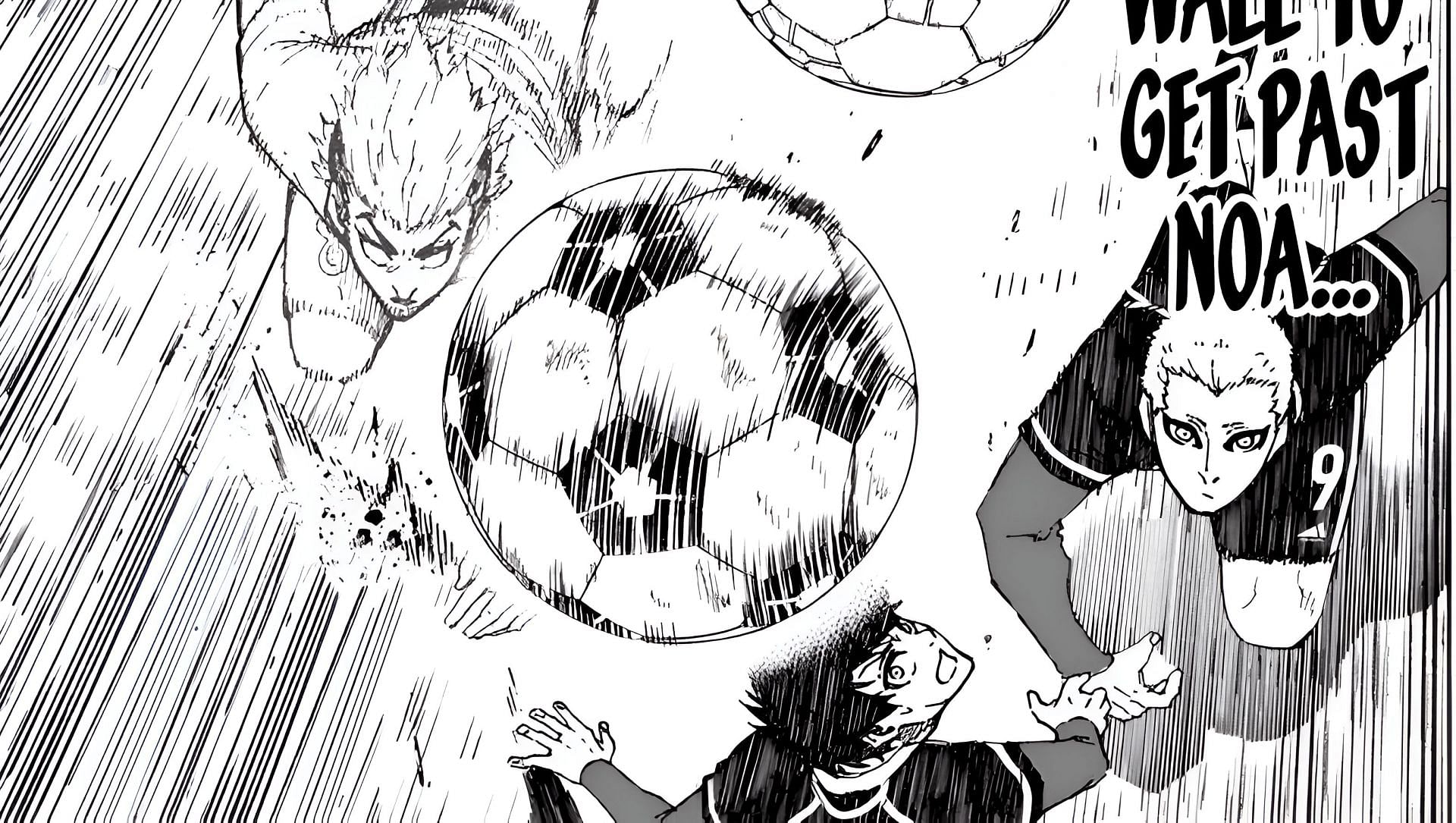 Lavinho using Isagi as a wall to escape Noel Noa (Image via Kodansha)