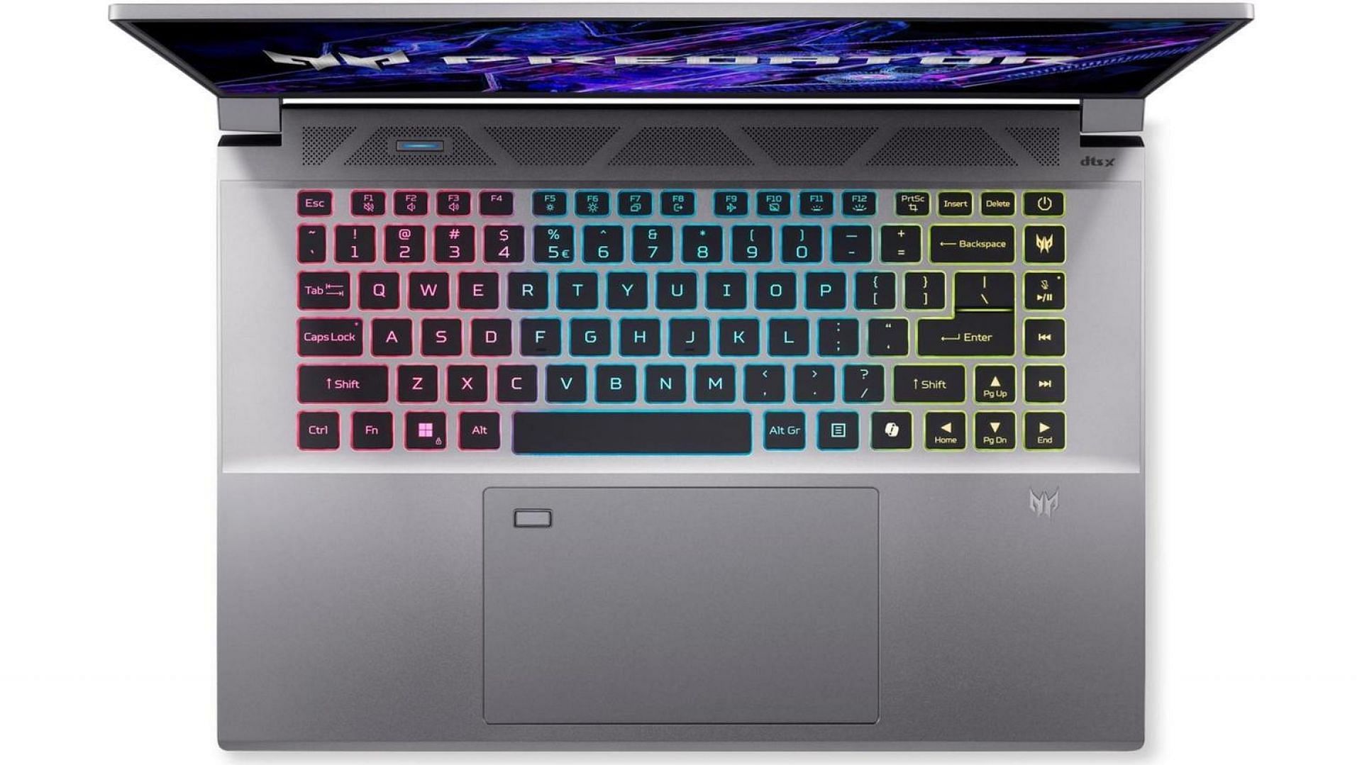 Acer Predator Triton Neo 16&#039;s RGB keyboard (Image via Acer)