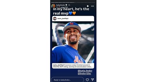 Katia Lindor's Instagram story