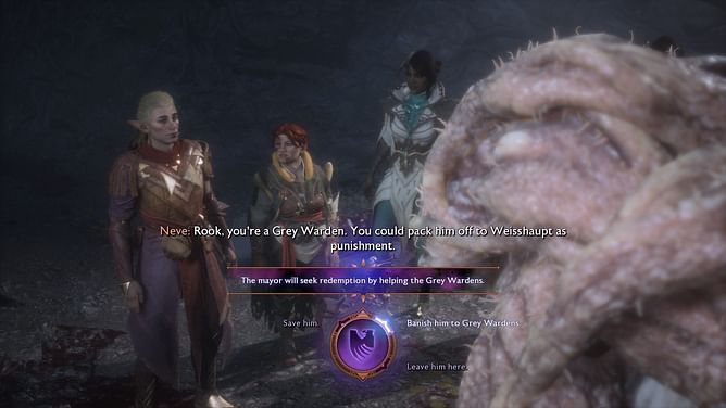 Should you show mercy or kill the mayor in Dragon Age The Veilguard?
