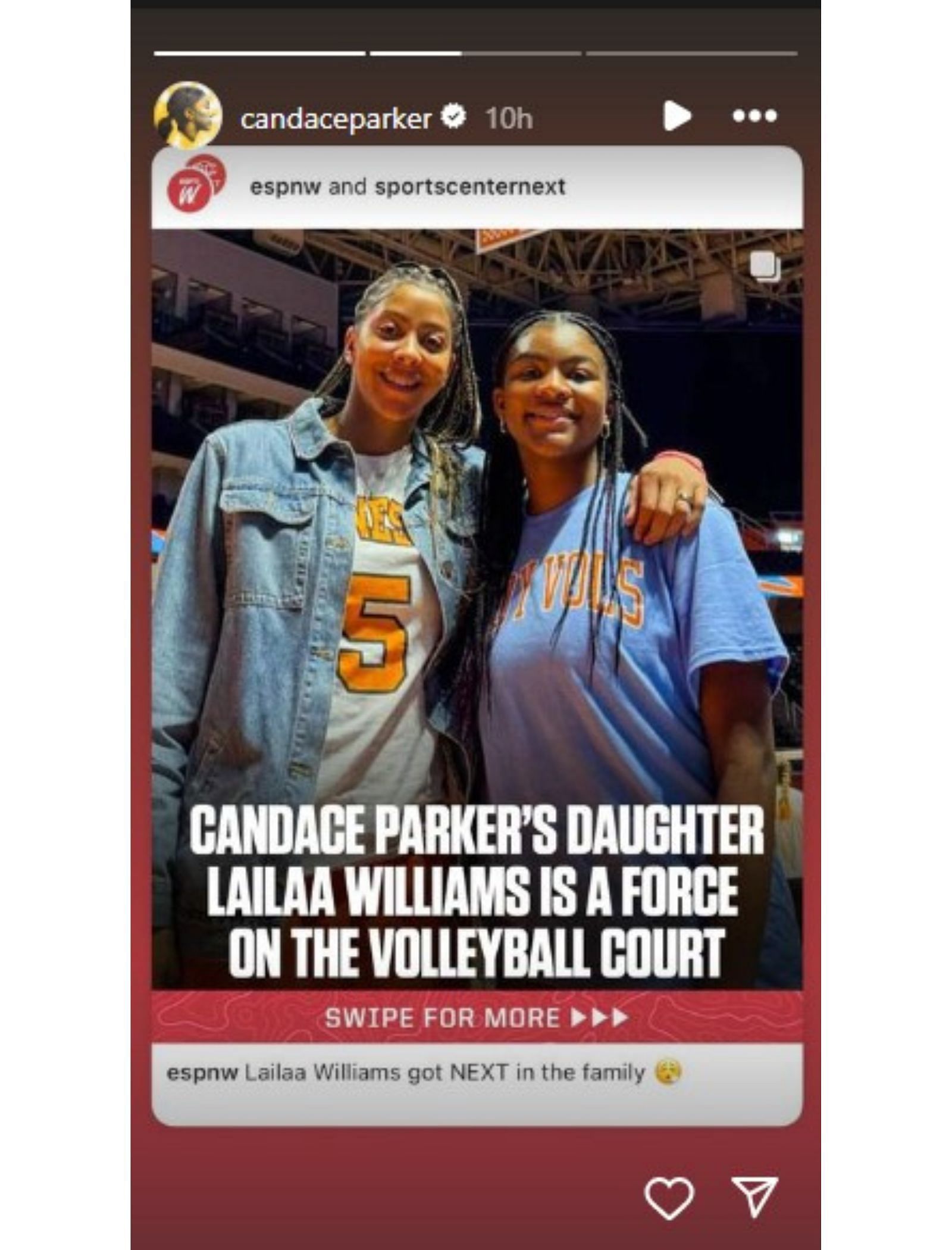 Proud mom Candace Parker