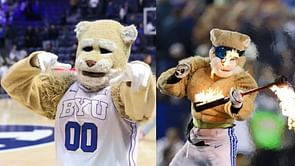 “Get bro a drink”: College hoops fans react to BYU mascot Cosmo Cougar pulling a 6’10” back flip