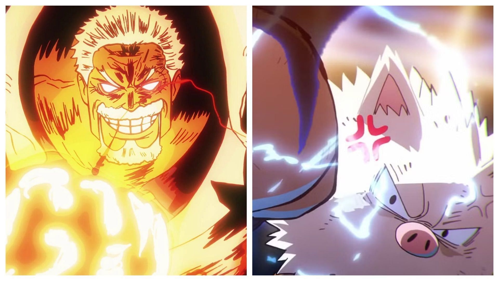 Garp in One Piece and Primeape in Pok&eacute;mon (Image via Toei Animation/The Pok&eacute;mon Company)