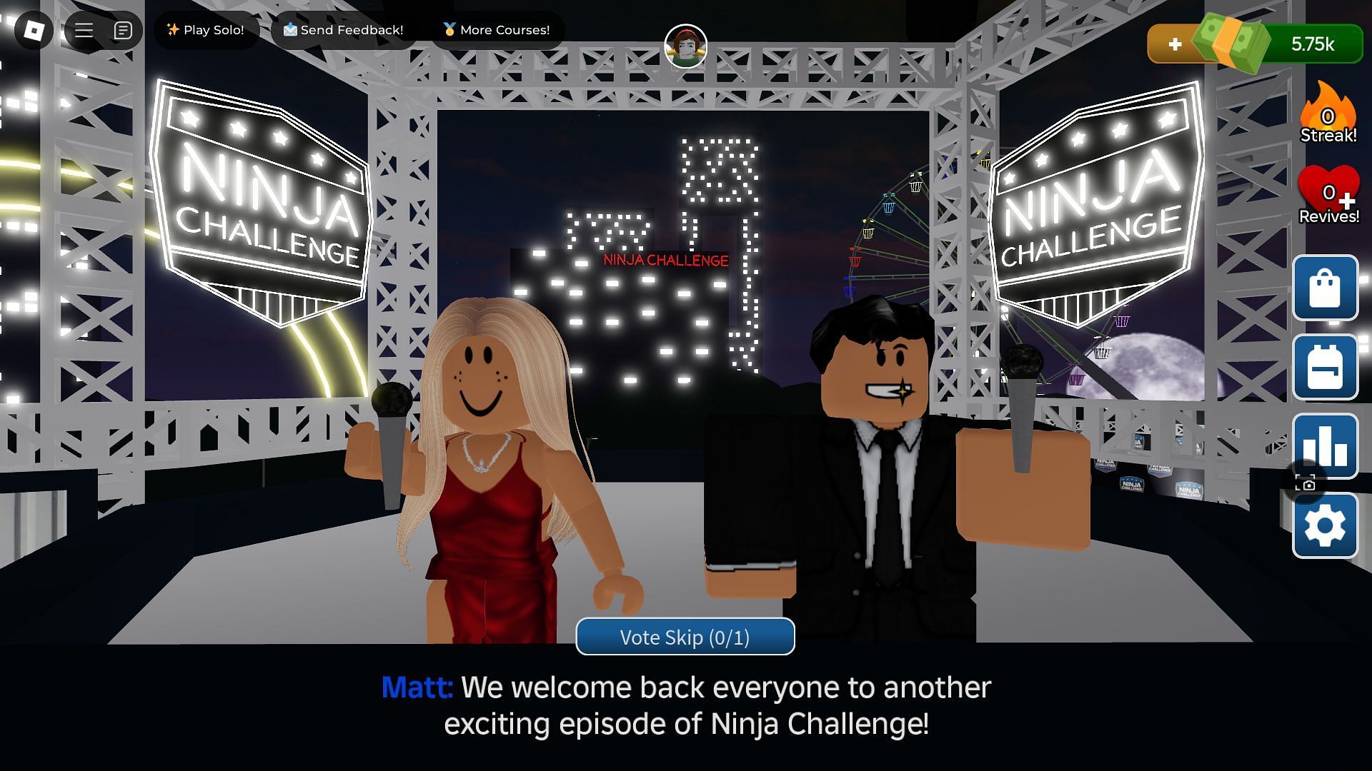 Starting a solo stage (Image via Roblox)