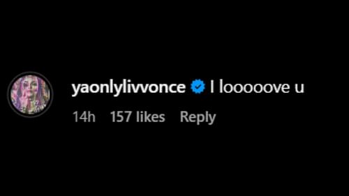 Screenshot of Liv Morgan's comment [Image credits: Raquel Rodriguez's Instagram handle]