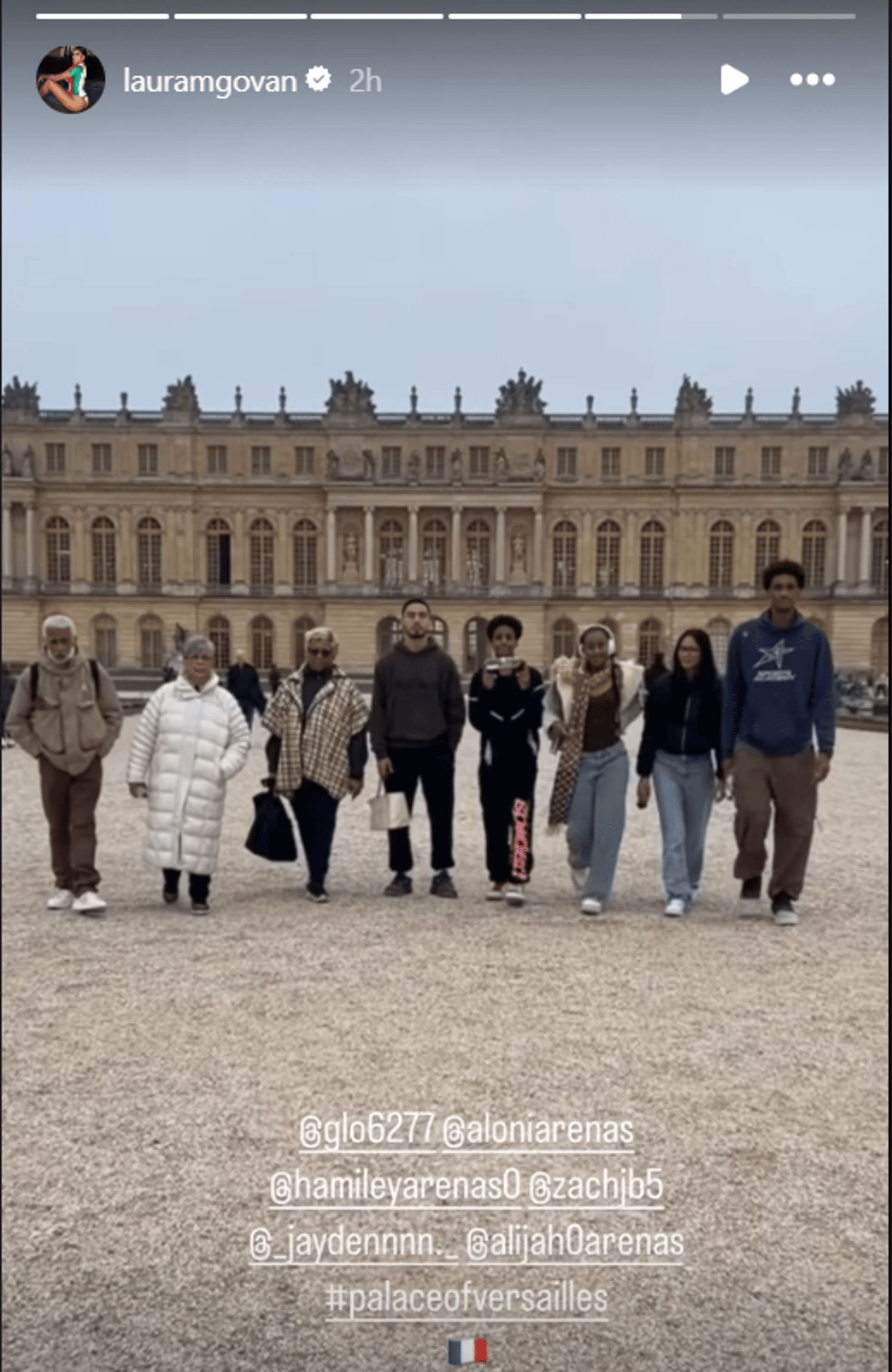 Alijah Arenas with family in Paris (Source: Instagram/lauramgovan)