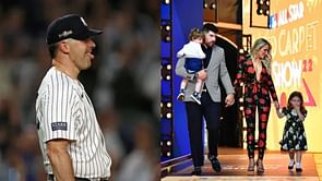 Carlos Rodon surprises wife Ashley with a Happy Holidays snap featuring Yankees pitcher & son Lowe